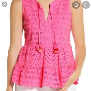 Vineyard Vines NWT Allamanda Eyelet Top XXS Oversized Check Measurements